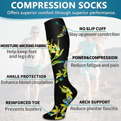 Miniatura 166 de Bluemaple 6 Pack Copper Compression Socks for Women and Men Circulation-Best Support for Medical, Running,Nursing,Athletic