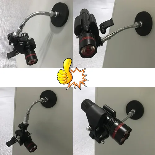 Miniatura 5 de Soporte de montaje de linterna de montaje de base magnética - Base magnética fuerte - Con clips ajustables flexibles - Adecuado para linterna