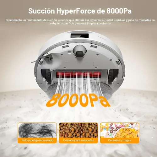 Miniatura 3 de roborock Qrevo Series Robot Aspirador y trapeador, succión de 8000 Pa, mejorado de Qrevo S, cepillo antienredos, prevención inteligente de White01