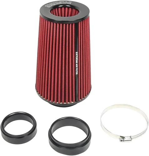 Miniatura 10 de Filtro de aire universal de alto flujo de 6 pulgadas y 5.984 in, entrada de aire frío de cono reutilizable, alto rendimiento, lavable, kit de aire
