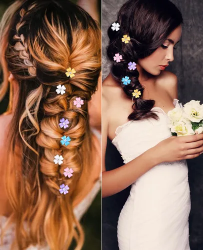 Miniatura 3 de Wecoe Juego de pinzas para el cabello: 20 piezas de accesorios para el cabello bonitos y brillantes para niños, niñas, mujeres, blanco, amarillo