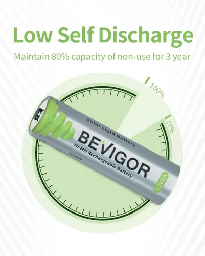 Miniatura 3 de BEVIGOR Baterías AA recargables, paquete de 12 baterías de 1000 mAh 1.2 V NiMH 1300 veces de alta capacidad doble A para luz de camino, luz