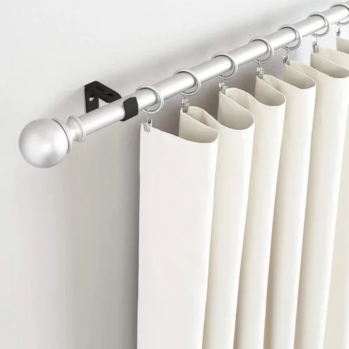 Miniatura 2 de Soportes de barra de cortina de alta calidad, paquete de 2 soportes de pared ajustables, soportes para barra de cortina para barra de 1 pulgada Negro