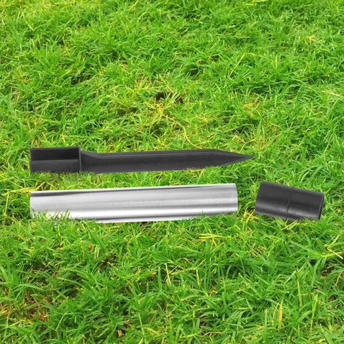 Miniatura 5 de OSALADI Estacas de repuesto de varilla hueca de acero inoxidable para luces solares, 3 piezas, conector de junta de estaca para jardín, camino