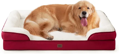 Miniatura 35 de EHEYCIGA - Cama ortopédica para perro grande, impermeable, de espuma viscoelástica y espuma tipo caja de huevos, bordes elevados, antideslizante