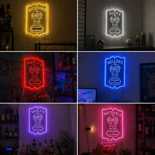 Miniatura 3 de Letrero de barra de neón personalizado para bar en casa, hecho a mano, regulables, personalizables, barras de neón 3D, letrero de luz de cerveza