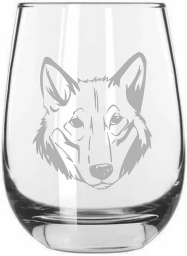 Miniatura 101 de Sakhalin Husky Dog - Copa de vino grabada personalizada de 15.25 onzas sin tallo