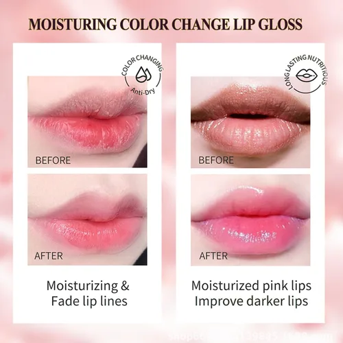 Miniatura 7 de Paquete de 6 lápices labiales de gelatina de flores de cristal, bálsamo labial nutritivo de larga duración, hidratante mágico que cambia