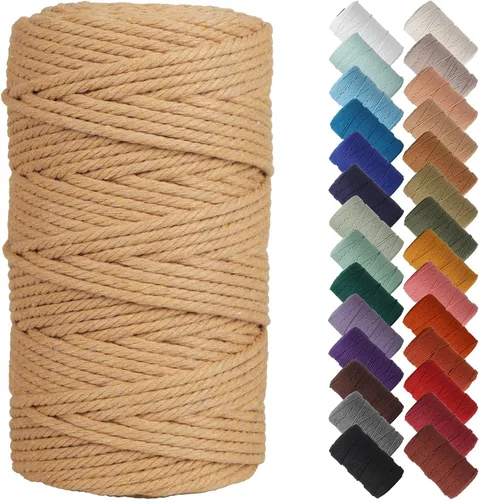 Miniatura 86 de NOANTA - Cuerda de macramé color beige natural, 1/8 pulgadas (3 mm) x 109 yardas (100 metros), cuerda de algodón colorido para colgar en la pared