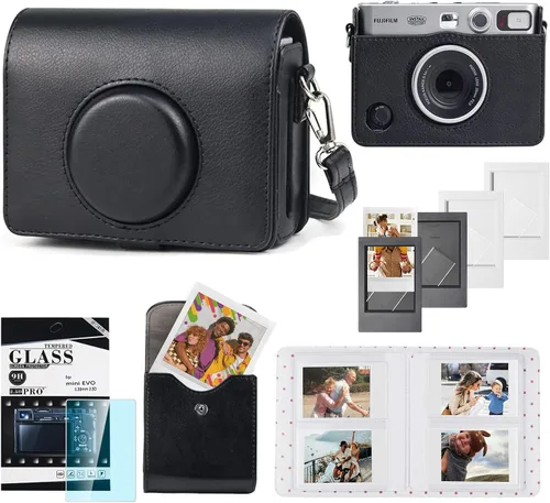 Miniatura 13 de CAIYOULE Mini EVO Funda, Funda protectora para cámara híbrida digital instantánea Fujifilm Instax Mini EVO, accesorios Mini EVO con bolsa de piel