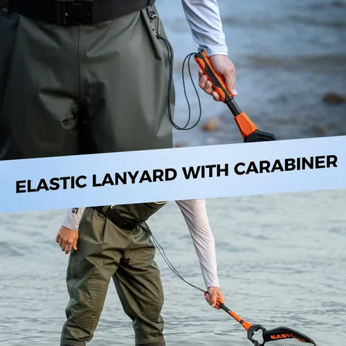 Miniatura 5 de KastKing Titanet Red de Pesca, Mango de Aluminio Duradero, Agarre Antideslizante de Alta Visibilidad, Bolsa Compacta y Cordón, Ideal para Kayak