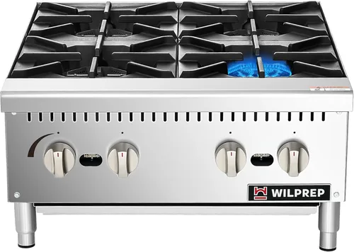 Miniatura 7 de WILPREP Cocina de gas para encimera, estufa de gas de encimera de 4 quemadores con 100,000 BTU, propano de 24 pulgadas con rejillas de kit