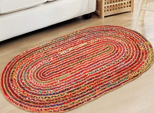 Miniatura 15 de Light & Pro Alfombra de yute, 2 x 3, natural, hecha a mano, trenzada, reversible, alfombra rústica