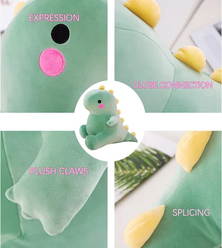 Miniatura 5 de DUANMUL Lindos juguetes de peluche de dinosaurio gordo, muñecos de peluche suaves, peluches de dinosaurio, lindos regalos de cumpleaños para niños