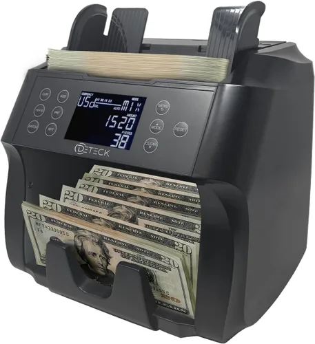 Miniatura 8 de DETECK DT500 Contador de Dinero de Denominación Mixta, Multidivisa, Contador de Billetes, Detección de Falsificaciones 2CIS/UV/IR/MG/MT, Contador