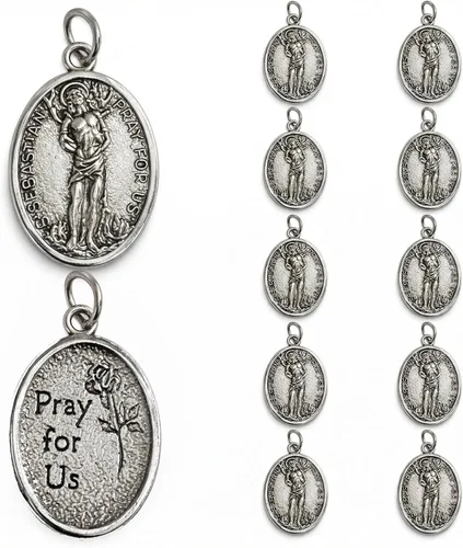 Miniatura 19 de Rlcvecv 10 piezas de medalla de San Carlo Acutis con juego de tarjetas sagradas, colgante de metal de San Carlos Acutis para collar, pulsera