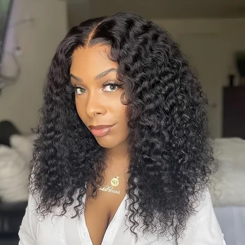 Miniatura 15 de Peluca Bob de encaje frontal de Superfect, cabello humano de 10 pulgadas, 13x4 ondas profundas rizadas, pelucas frontales transparentes