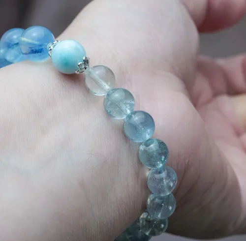 Miniatura 25 de Precious Gemstone Natural Crystal Healing Bracelet, Rutilated Quartz, Moonstone, Quartz Handmade Original Design Bracelet