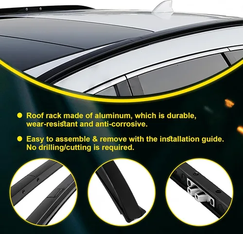 Miniatura 5 de Portaequipajes para techo, rieles laterales y barras transversales compatibles con Honda CRV CR-V 2017-2022 Kit de rieles y barras transversales