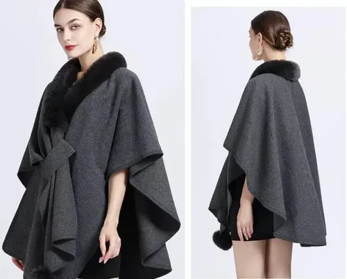 Miniatura 2 de Poncho de chal de lujo cálido para capas - Cómodo accesorio de otoño e invierno
