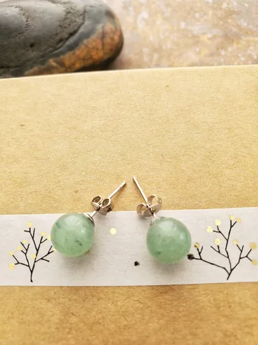 Miniatura 19 de Aretes de jade para mujer, hipoalergénicos, hechos a mano, joyería de jade verde real para mujeres y hombres, regalo para aniversario, graduación