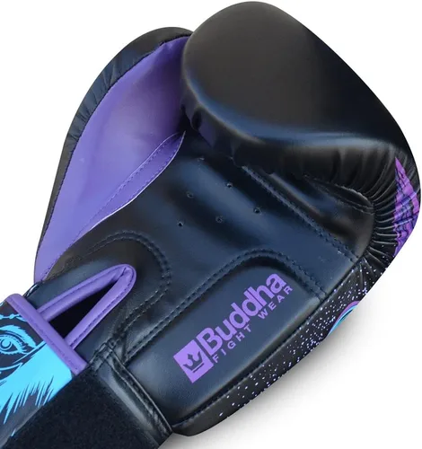 Miniatura 5 de BUDDHA FIGHT WEAR - Guantes de boxeo Fantasy Luzbel - Muay Thai - Piel sintética de Kick Boxing - Tejido interior resistente al olor - Costuras