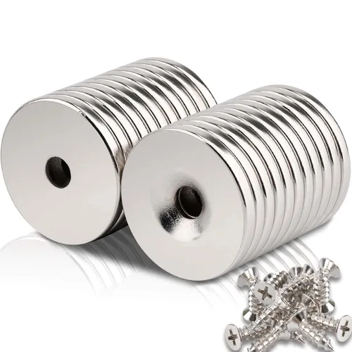 Miniatura 10 de MIN CI 40 piezas de imanes con agujero, imanes de disco de neodimio con agujero (15 x 3 mm agujero 4 mm)
