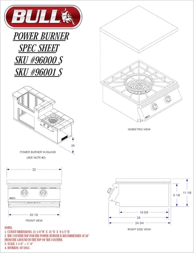 Miniatura 3 de Quemadores laterales Bull 96001 Power NG
