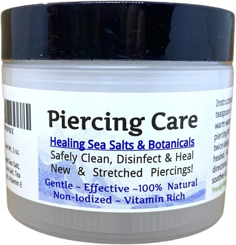 Urban ReLeaf Cuidado de los piercings - Sal marina curativa y cuidado posterior botánico - Limpiar y curar de forma segura piercings nuevos y
