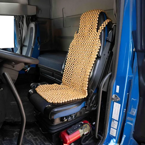 Miniatura 11 de ZONETECH Funda de asiento con cuentas para refrigeración, cojín de masaje, asiento de automóvil, cuentas de madera natural para semircamión