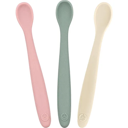 WeeSprout Cucharas de silicona para bebé, utensilios de alimentación infantil de primera etapa con punta suave, utensilios de cocina flexibles para