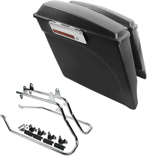 Miniatura 32 de Kit de soporte de conversión para alforjas extendidas de 4" TCMT, compatible con Harley Heritage Softail Fatboy FLSTF Breakout 1984-2017, negro