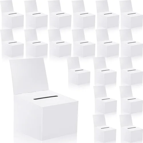 Miniatura 8 de Paquete de 20 cajas de sugerencias para rifas con ranura, cajas de cartón de 6.5 x 4.5 x 4.5 pulgadas con ranura para boletos y cabecera extraíble