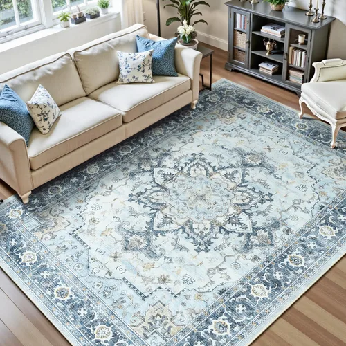 Miniatura 22 de Lofus 8x10 Alfombras de área para sala de estar, alfombra de área lavable, alfombras para dormitorio, cocina, alfombra vintage boho, alfombra suave