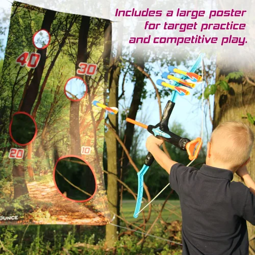 Miniatura 3 de New Bounce Juego de Arco y Flecha para Niños - Juego de Tiro con Arco para Niños Pequeños - Incluye Póster de Diana - Juguetes Geniales para Niños