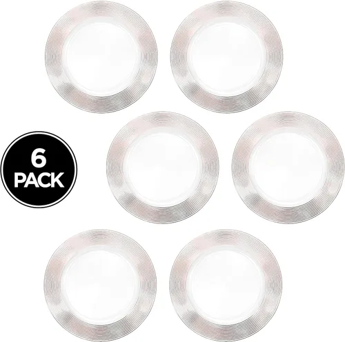 Miniatura 7 de Platos de carga de oro rosa de 13 pulgadas (juego de 6) platos de servicio de cena para fiestas, bodas, Acción de Gracias, celebraciones de Borde