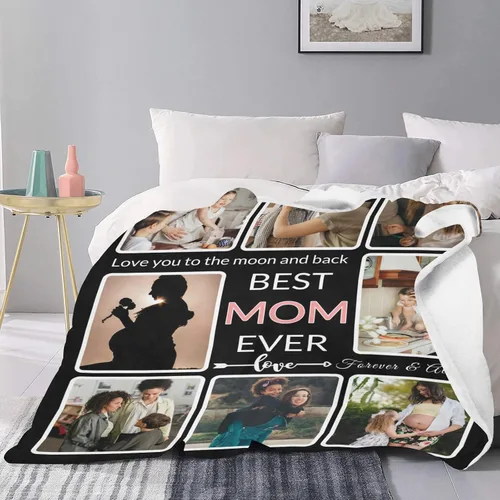 Miniatura 5 de Regalos para mamá; cobija personalizada con fotos; haz una cobija personalizada para el Día de la Madre con imágenes; regala a la mejor mamá de Best