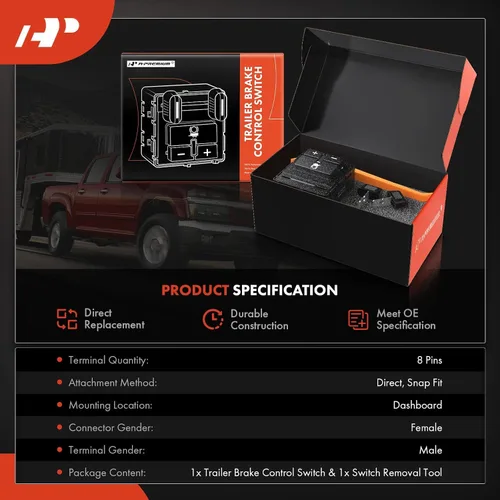 Miniatura 2 de Interruptor de control de freno de remolque A-Premium 84108373 - Compatible con 2014-2021 Chevy Colorado, Silverado, Tahoe, Suburban y GMC Sierra