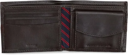 Miniatura 3 de Tommy Hilfiger Billetera plegable delgada de cuero para hombre con bolsillo para monedas