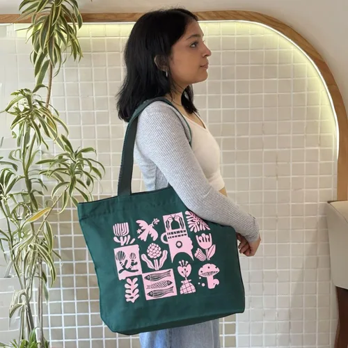 Miniatura 43 de Ecoright Bolsa de lona estética para mujer, bolsa grande con cremallera y bolsillo, bolsa de mano para mujer, para yoga, trabajo, playa