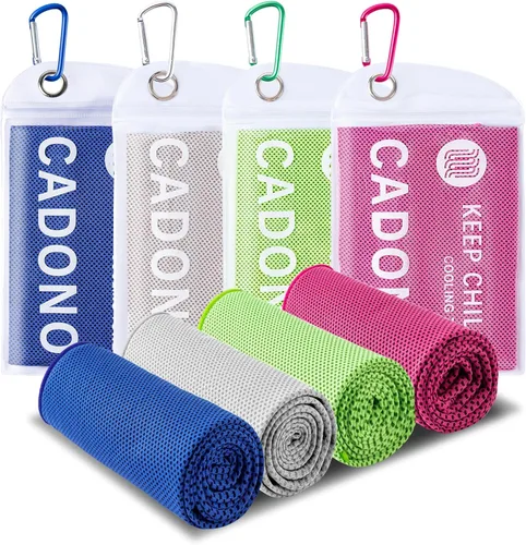 Paquete de 4 toallas refrescantes (40 x 12 pulgadas), toalla de frío suave y transpirable, toalla de hielo, toalla de microfibra para yoga, deporte,