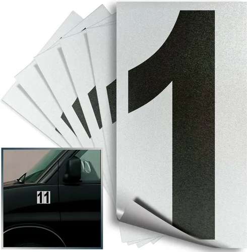 Miniatura 92 de iSYFIX Calcomanías de vinilo negro número 0 (Zero) – Paquete de 6 calcomanías de 1.5 pulgadas – Calcomanías de alta calidad, fondo reflectante