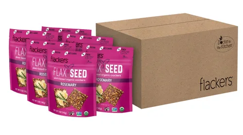 Miniatura 25 de Flackers Galletas de Multi-Semillas Cheeze-Pleaze Orgánicas, Paquete de 1 de 4 onzas, Sin Gluten, Sin GMO, Veganas, Botana Keto, 8g de Fibra, 3g