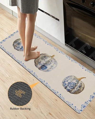 Miniatura 3 de Tapete de baño tradicional de calabazas para bañera, antideslizante, de secado rápido y absorbente, tierra de diatomeas, para ducha, fregadero