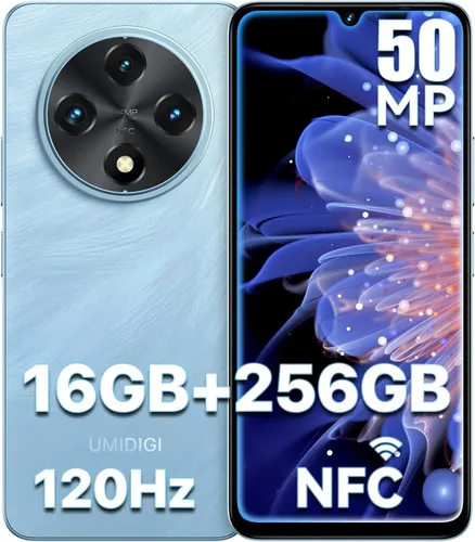 UMIDIGI G100 Teléfono celular desbloqueado Android 14, pantalla HD+ de 6.9" a 120Hz, Octa-core 16GB + 256GB Expand 1TB, GPS, teléfono inteligente