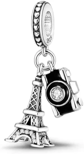 Miniatura 2 de Dije colgante de la torre Eiffel de plata de ley 925 se adapta a Pandora Plata esterlina Sin gemas