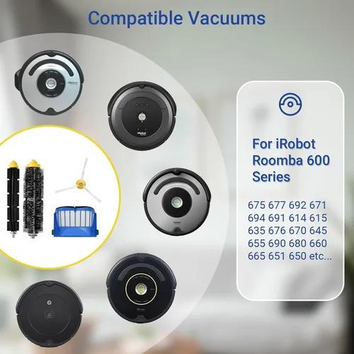 Miniatura 2 de Kit de accesorios de repuesto serie 600 para iRobot Roomba 692 675 677 671 694 614 691 670 615 676 639 621 679 606 605 643 641 accesorio robótico