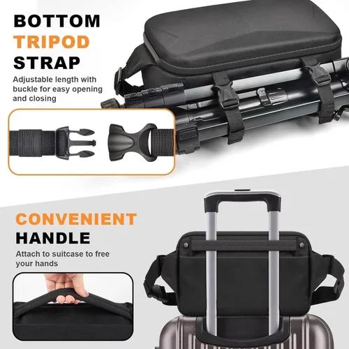 Miniatura 6 de Comecase Bolsa rígida para cámara DSLR y sin espejo/resistente al agua con soporte para trípode, acceso rápido para viajes, fotografía de calle