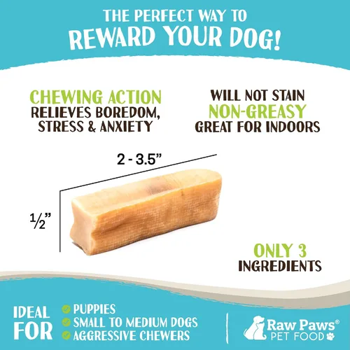 Miniatura 3 de Raw Paws Himalayan Yak masticables para perros, masticables pequeños (10 unidades) – Empaquetados en Estados Unidos – Queso tibetano de yak