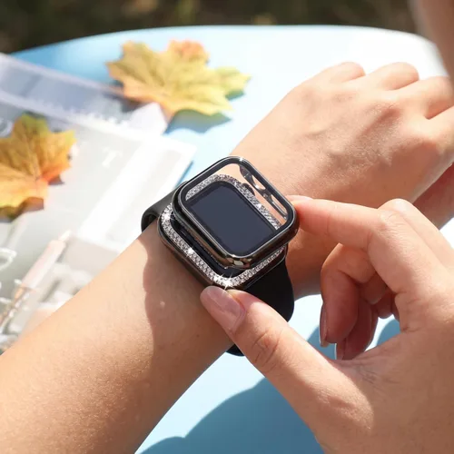 Miniatura 5 de Compatible para Correa de Apple Watch con Estuche 38mm 40mm 41mm 42mm 44mm 45mm 46mm, Correa de Silicona Suave Impermeable + Estuche Protector